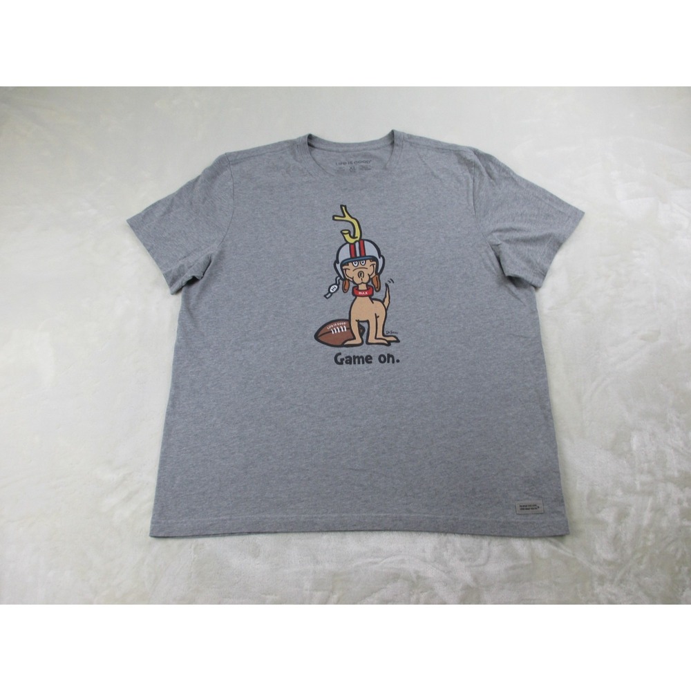 Life Is Good Shirt Mens Extra Large Gray Dr. Seuss Game On Football‎ Crusher